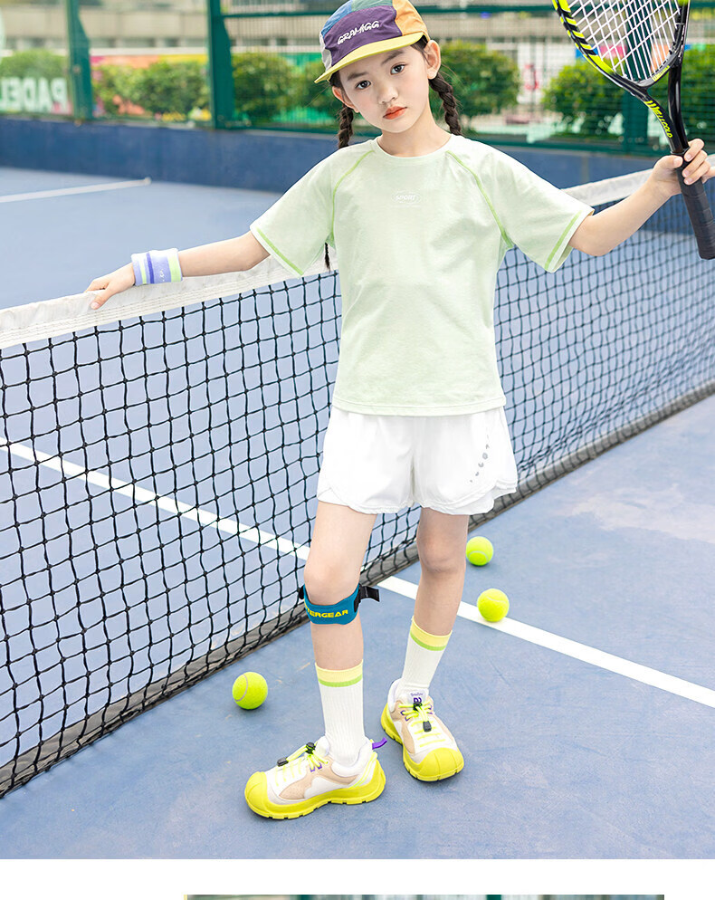 Moonkids Girls Quick-Dry Summer Short Sleeve Set 2026 New Children's Outdoor Running Training Breathable Big Kids Sportswear 20
